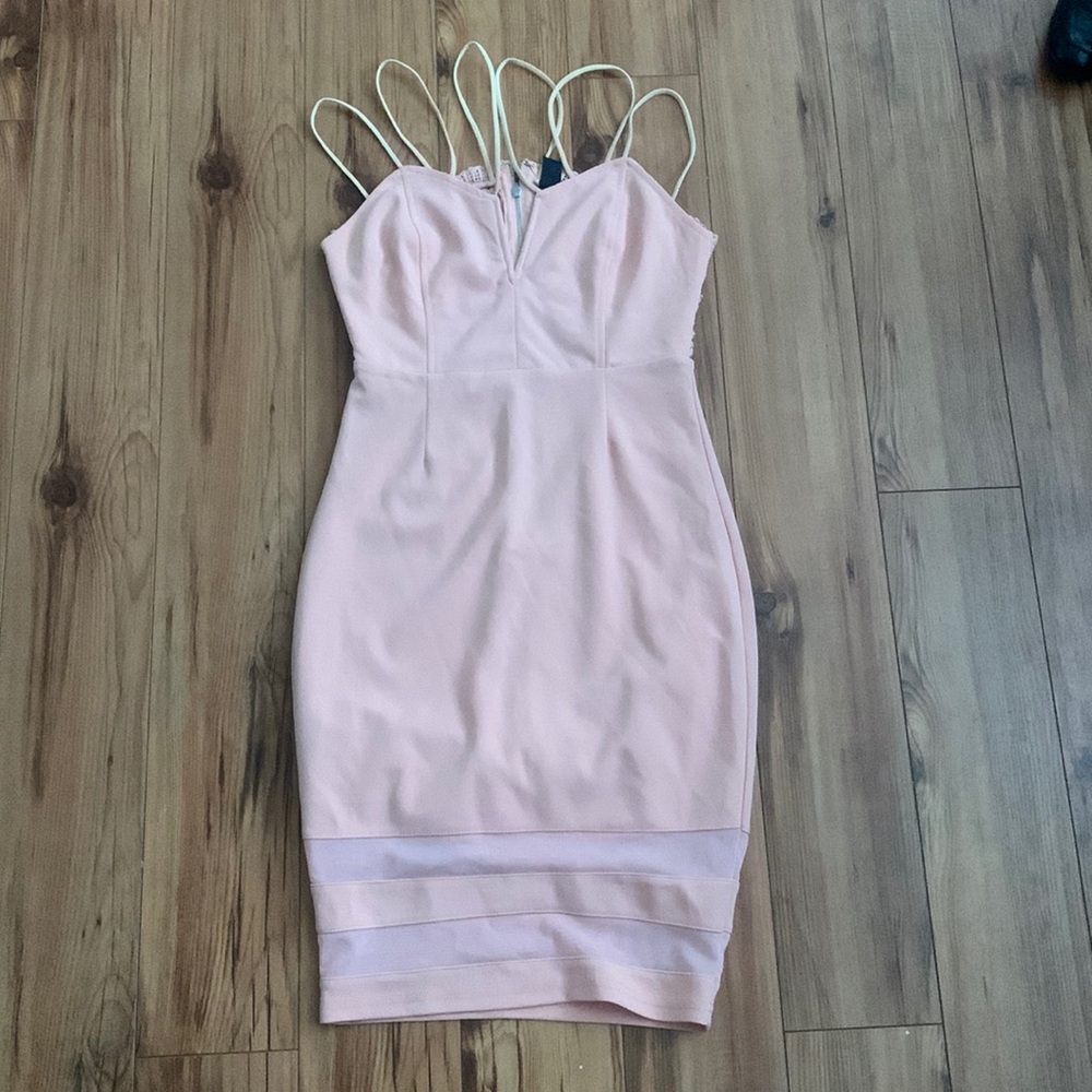 Pink, midi dress.